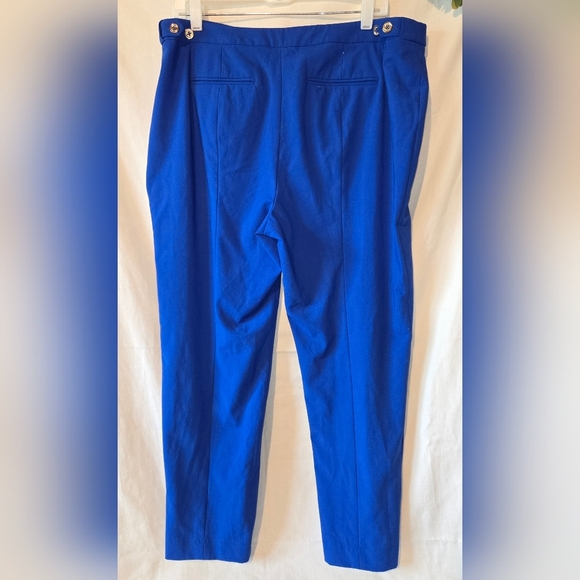 Calvin Klein Womens Blue Trousers with Sleek Design And Gold Buttons Size 16 - Picture 2 of 7